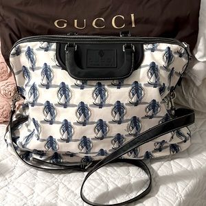 GUCCI Weekender, sailboat pattern, used once, dust cover kept/included no stains